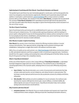 exploring sports franchising with elixir muscle