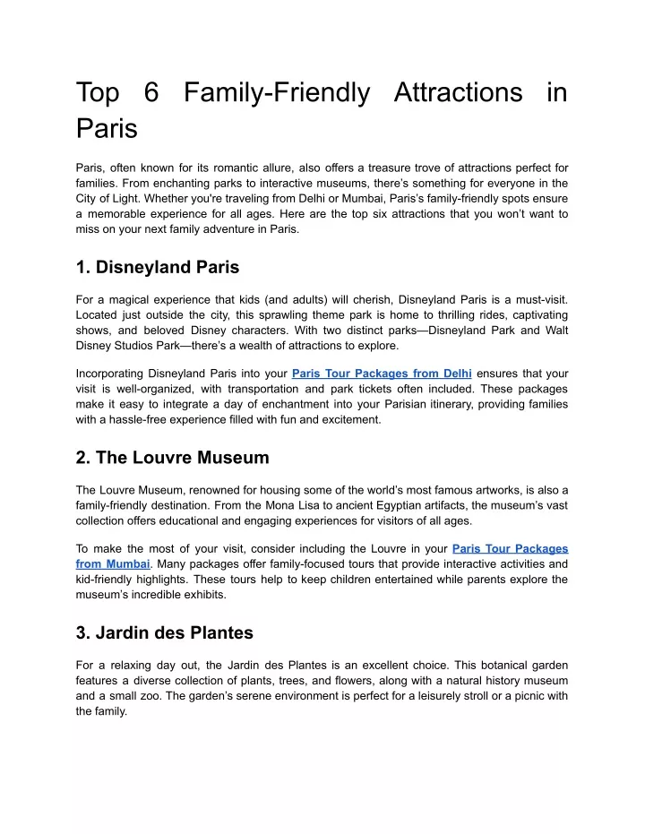 top 6 family friendly attractions in paris