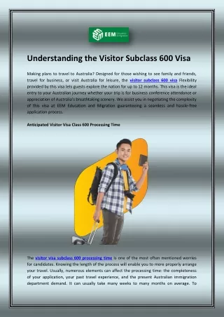 Understanding the Visitor Subclass 600 Visa