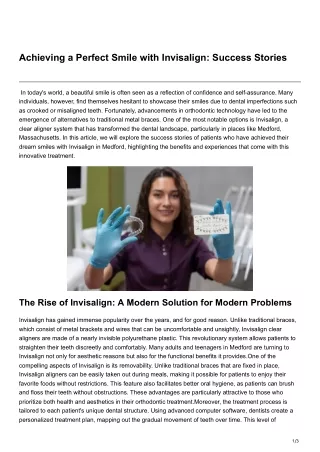 Achieving a Perfect Smile with Invisalign Success Stories