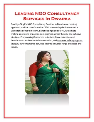 Leading NGO Consultancy Services In Dwarka