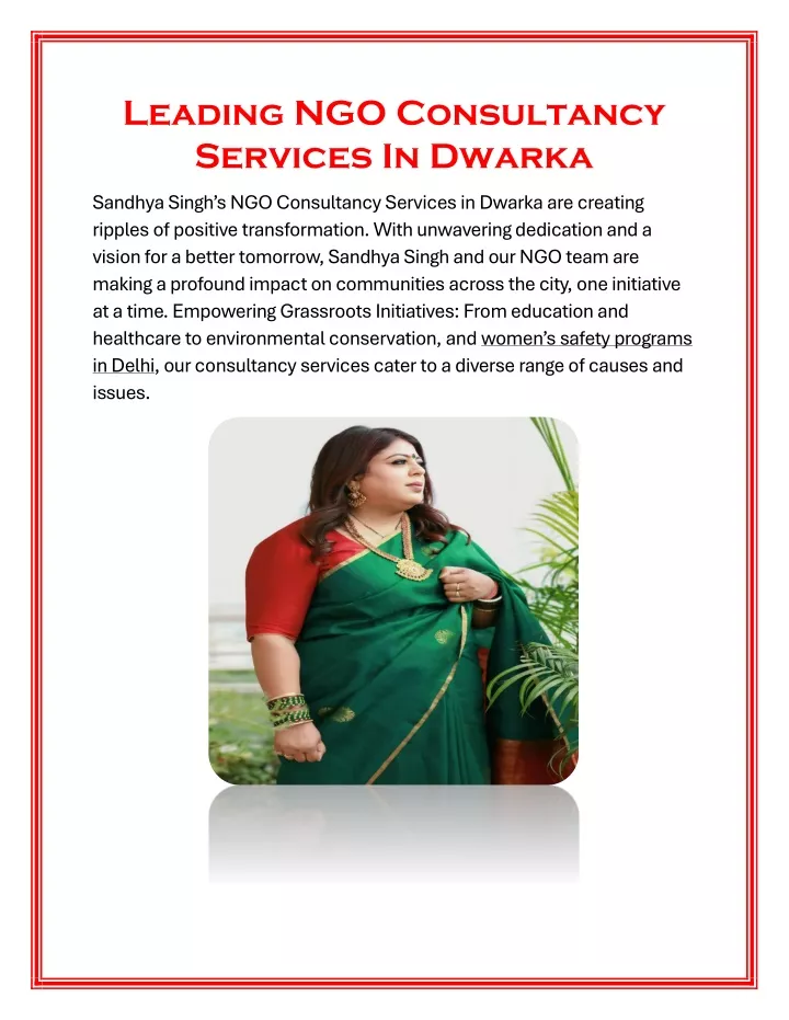 leading ngo consultancy services in dwarka