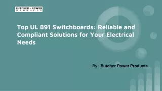 Top UL 891 Switchboards_ Reliable and Compliant Solutions for Your Electrical Needs