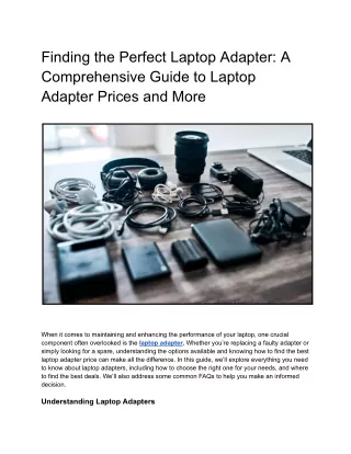 Finding the Perfect Laptop Adapter_ A Comprehensive Guide to Laptop Adapter Prices and More