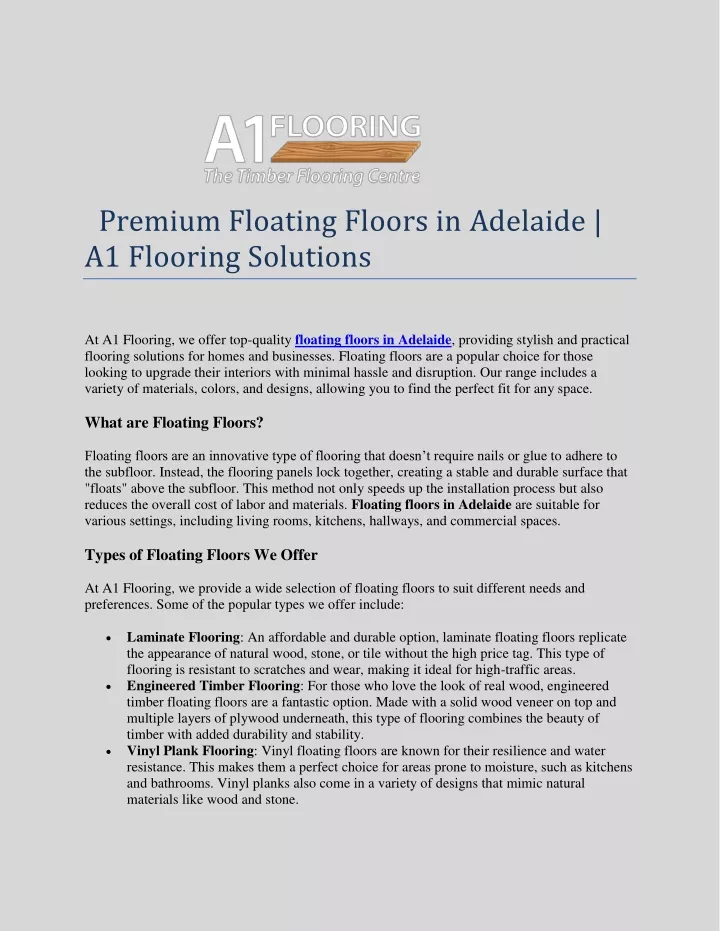 premium floating floors in adelaide a1 flooring