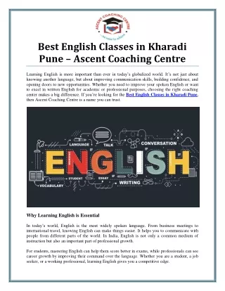 Best English Classes in Kharadi Pune