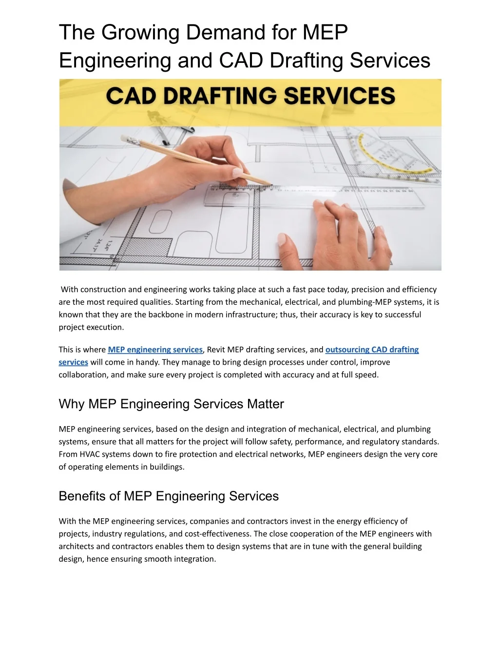 PPT - The Growing Demand for MEP Engineering and CAD Drafting Services ...