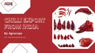 chilli export from india
