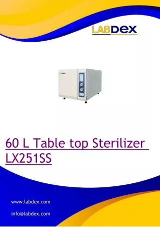 60 l table top sterilizer lx251ss