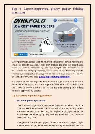 low-cost paper folders