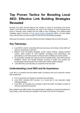 Proven Tactics for Boosting Local SEO_ Effective Link-Building Strategies