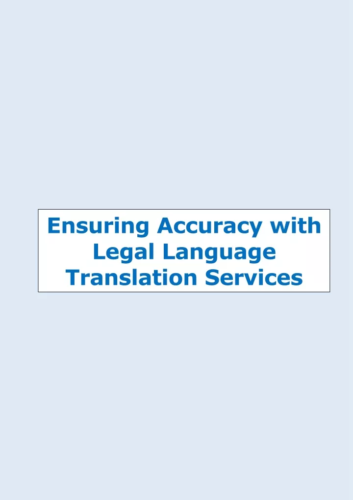 ensuring accuracy with legal language translation