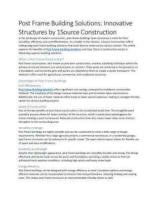 post frame building solutions innovative