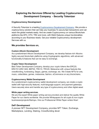 exploring the services offered by leading