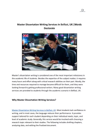 master dissertation writing services in belfast