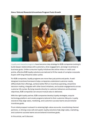 How a Tailored Rewards