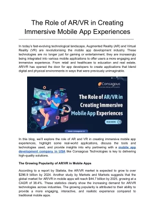 The Role of AR_VR in Creating Immersive Mobile App Experiences