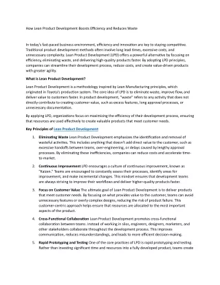 how lean product development boosts efficiency
