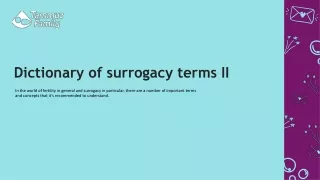 Dictionary of surrogacy terms II