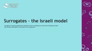 Surrogates – the Israeli model