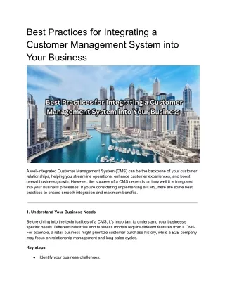 best practices for integrating a customer