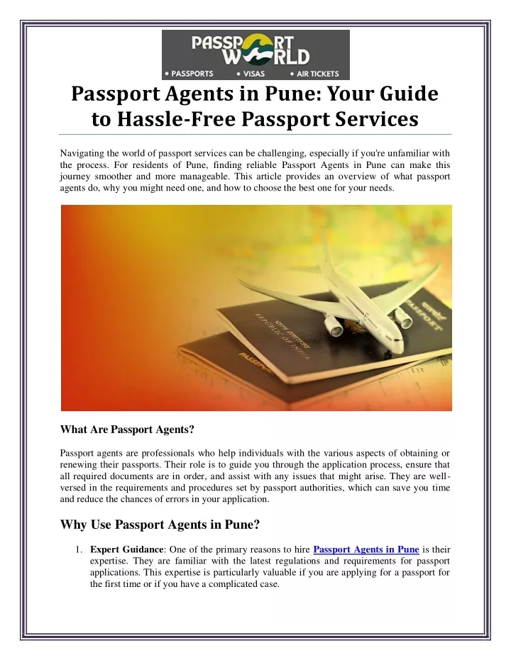 passport agents in pune your guide to hassle free