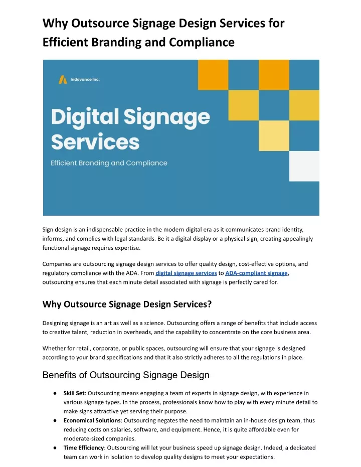 why outsource signage design services