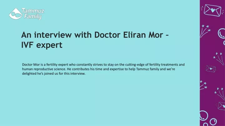 an interview with doctor eliran mor ivf expert