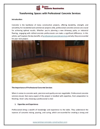 transforming spaces with professional concrete