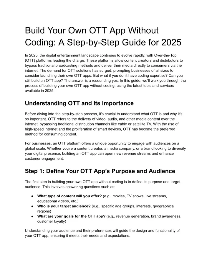 build your own ott app without coding a step