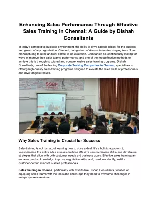Top Corporate Training Company in Kolkata