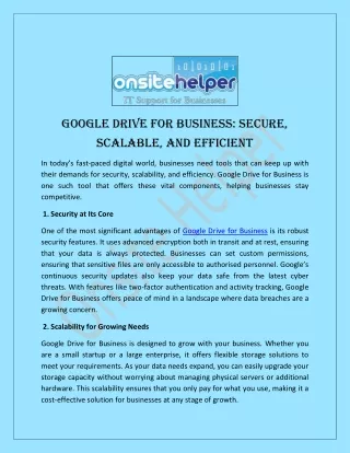 google drive for business secure scalable