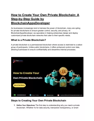 how to create your own private blockchain a step