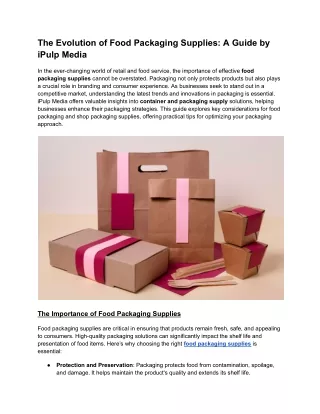 The Evolution of Food Packaging Supplies_ A Guide by iPulp Media