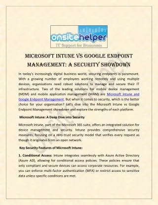 microsoft intune vs google endpoint management