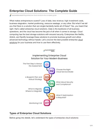 Enterprise Cloud Solutions The Complete Guide