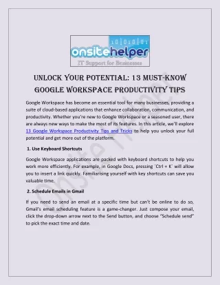 unlock your potential 13 must know google
