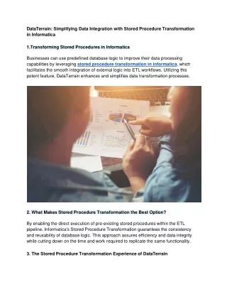 DataTerrain_ Simplifying Data Integration with Stored Procedure Transformation in Informatica