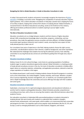 navigating the path to global education a guide