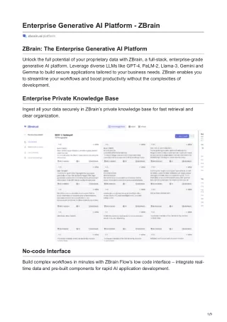 enterprise generative ai platform zbrain