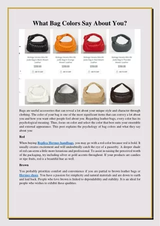 What Bag Colors Say About You