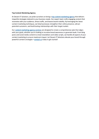 Top Content Marketing Agency