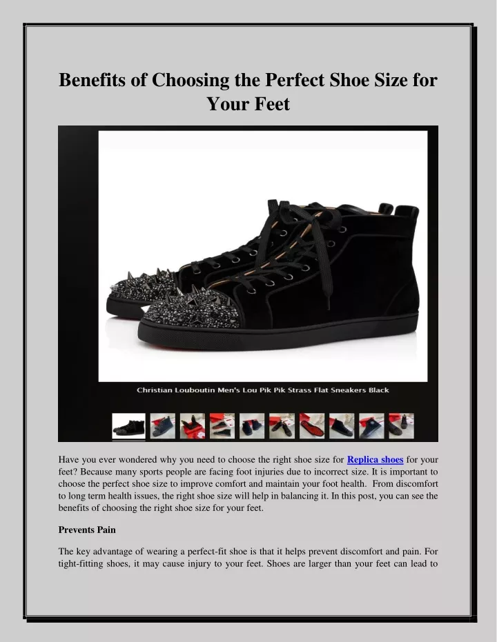 benefits of choosing the perfect shoe size