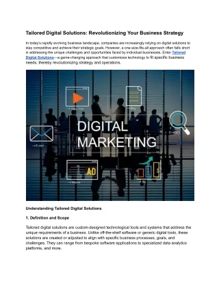 Tailored Digital solutions