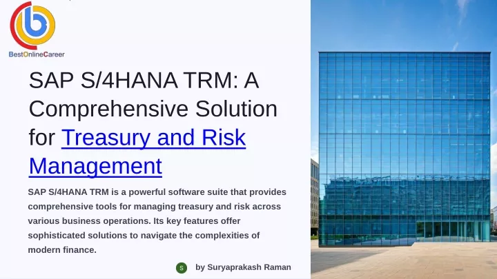 sap s 4hana trm a comprehensive solution