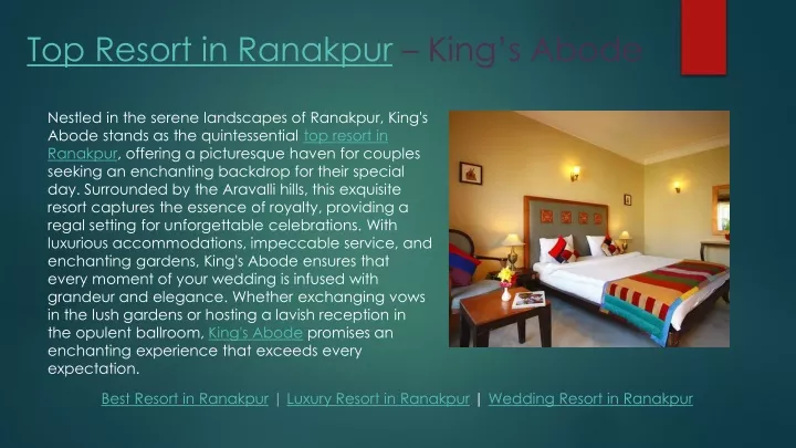 top resort in ranakpur king s abode