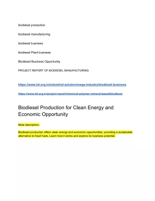 Biodiesel production