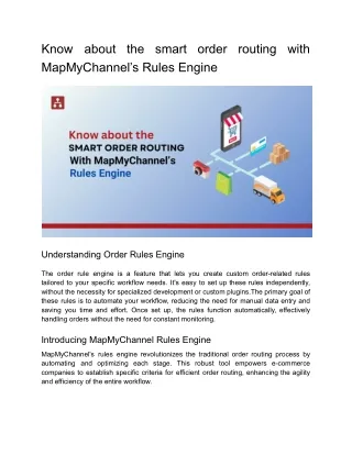 Know about the smart order routing with MapMyChannel’s Rules Engine
