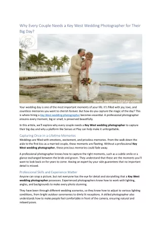 Why Every Couple Needs a Key West Wedding Photographer for Their Big Da1