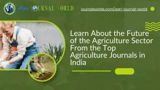 Top Agriculture Journals in India